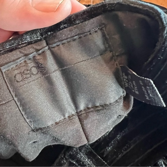 ASOS Ribbed black Velvet Skinny Pants - Picture 6 of 8